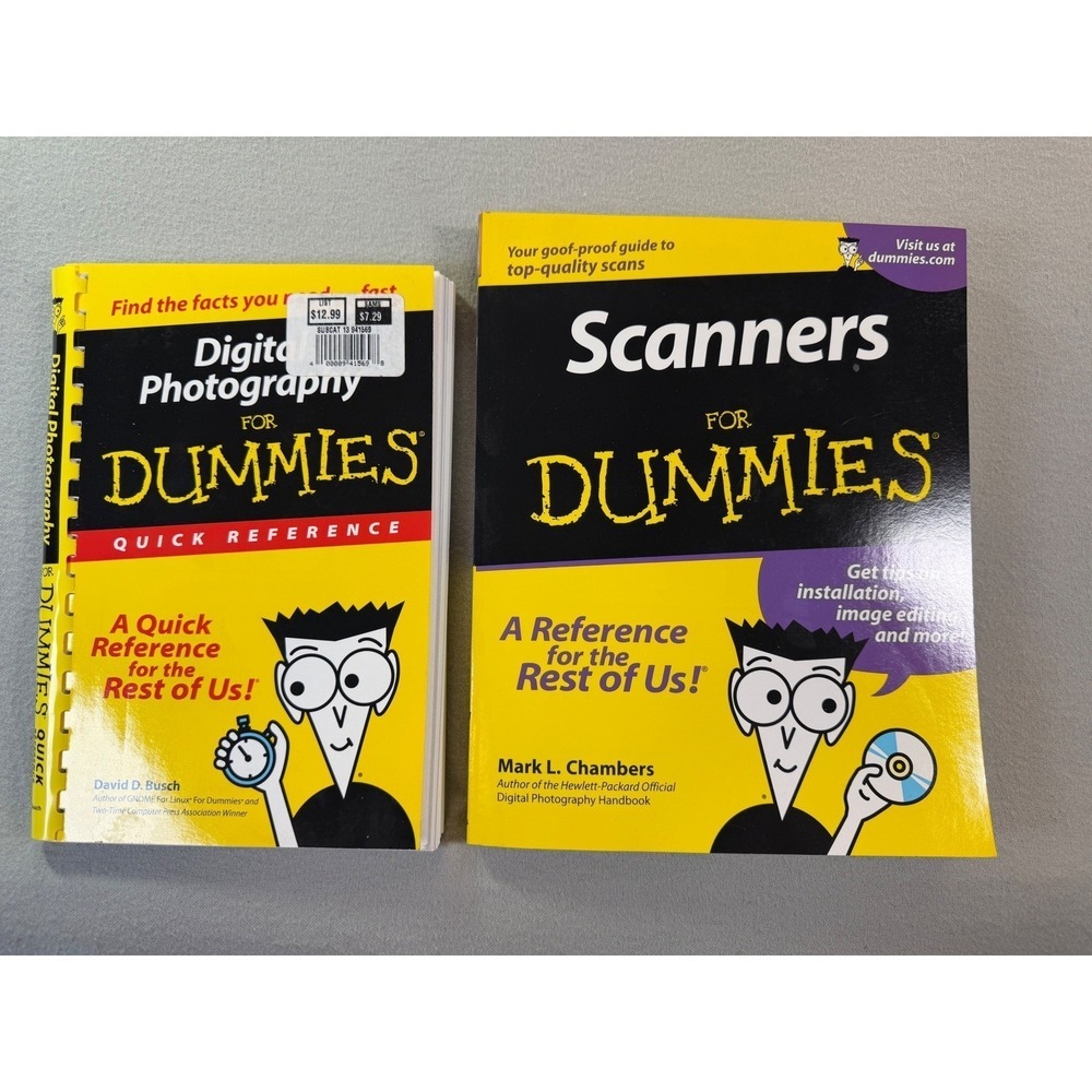 Scanners For Dummies Digital Photography For Dummies Book CD-ROM Bundle Lot